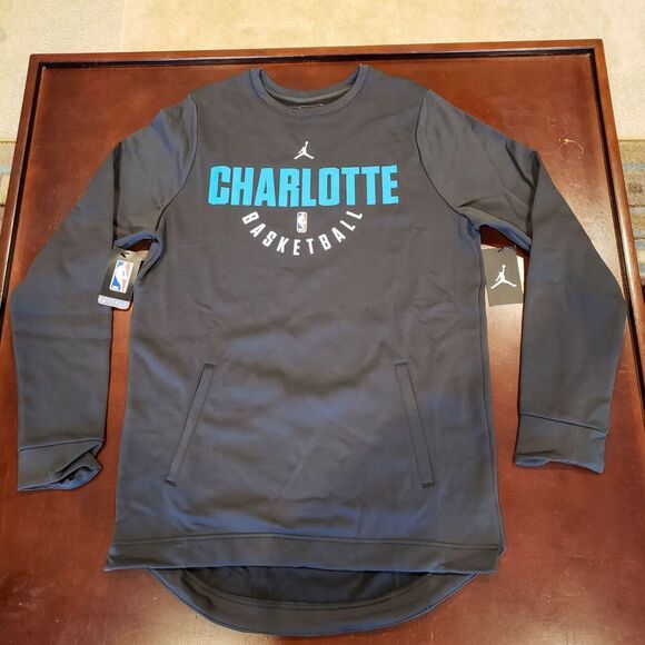 Nike NBA Player Issue Crewneck Sweatshirt Charlotte Hornets Jumpman Size LT - Picture 1 of 7